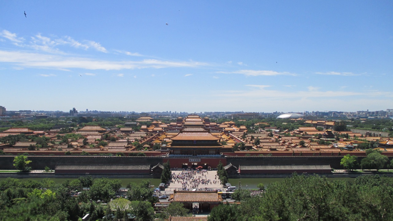 A Beijing hutong lane of grey courtyard homes
