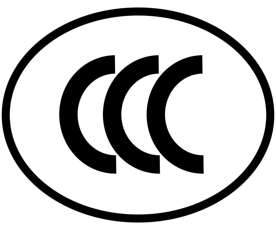 The CCC (China Compulsory Certification) mark: three interlocked letter Cs inside an oval.