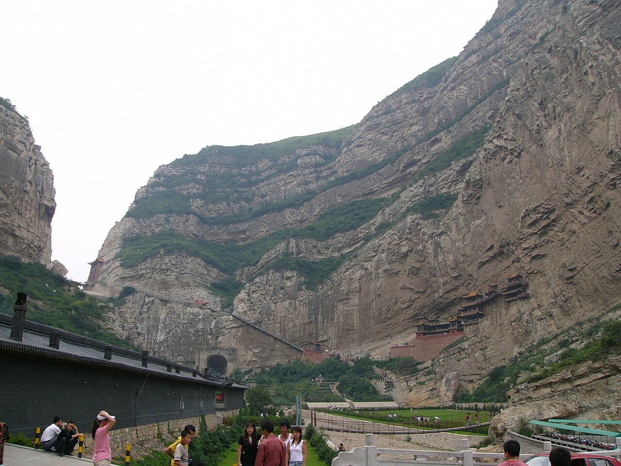 The Hanging Temple clinging to the cliff of the Hengshan gorge