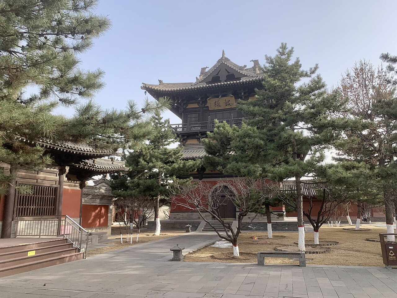 The pine-framed hall of Huayan Temple inside Datong's old town