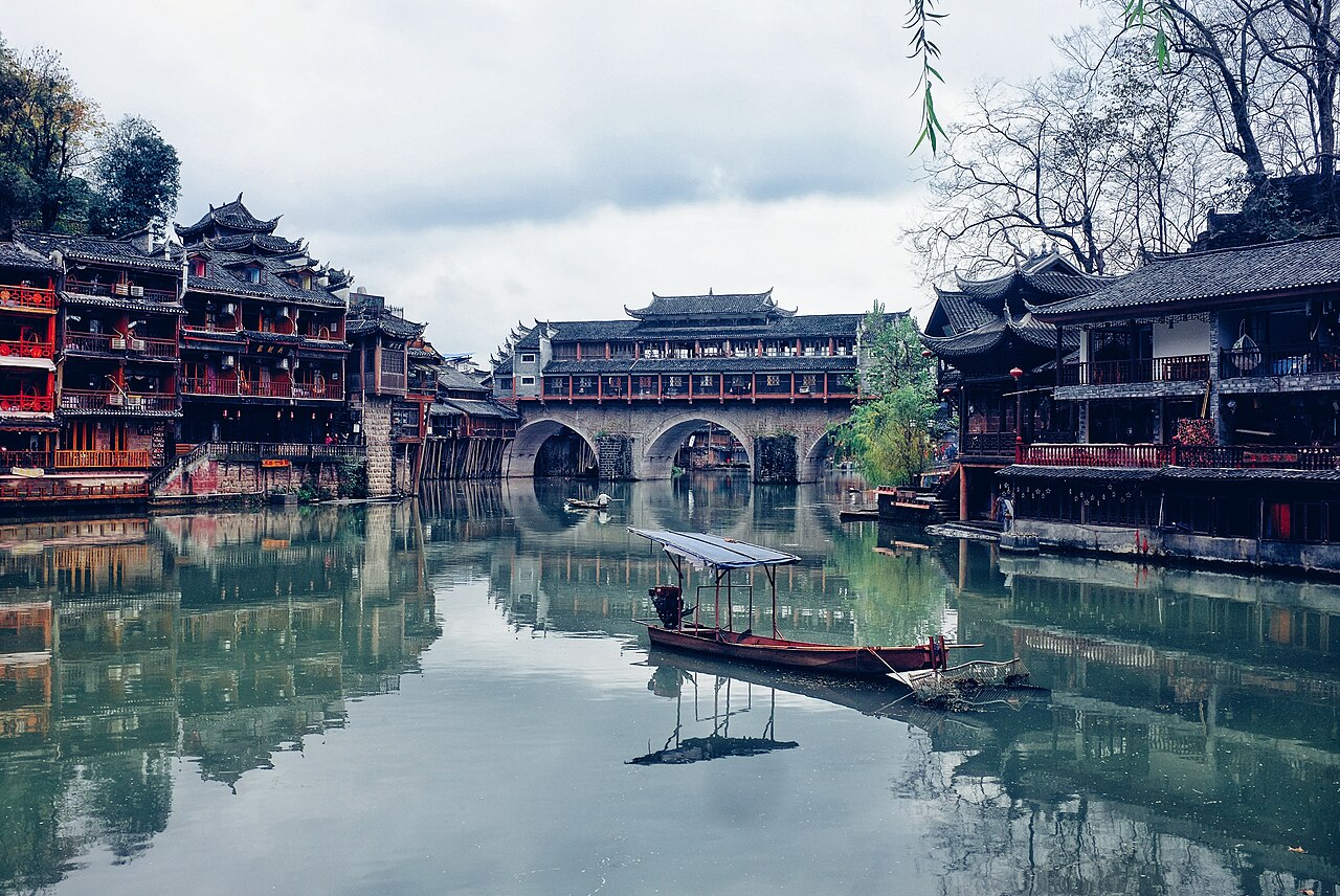 Stilt houses along the Tuo River in Fenghuang