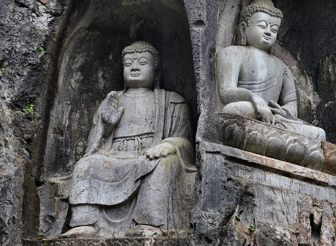 Buddhas carved into the rock face at Feilai Feng beside Lingyin Temple