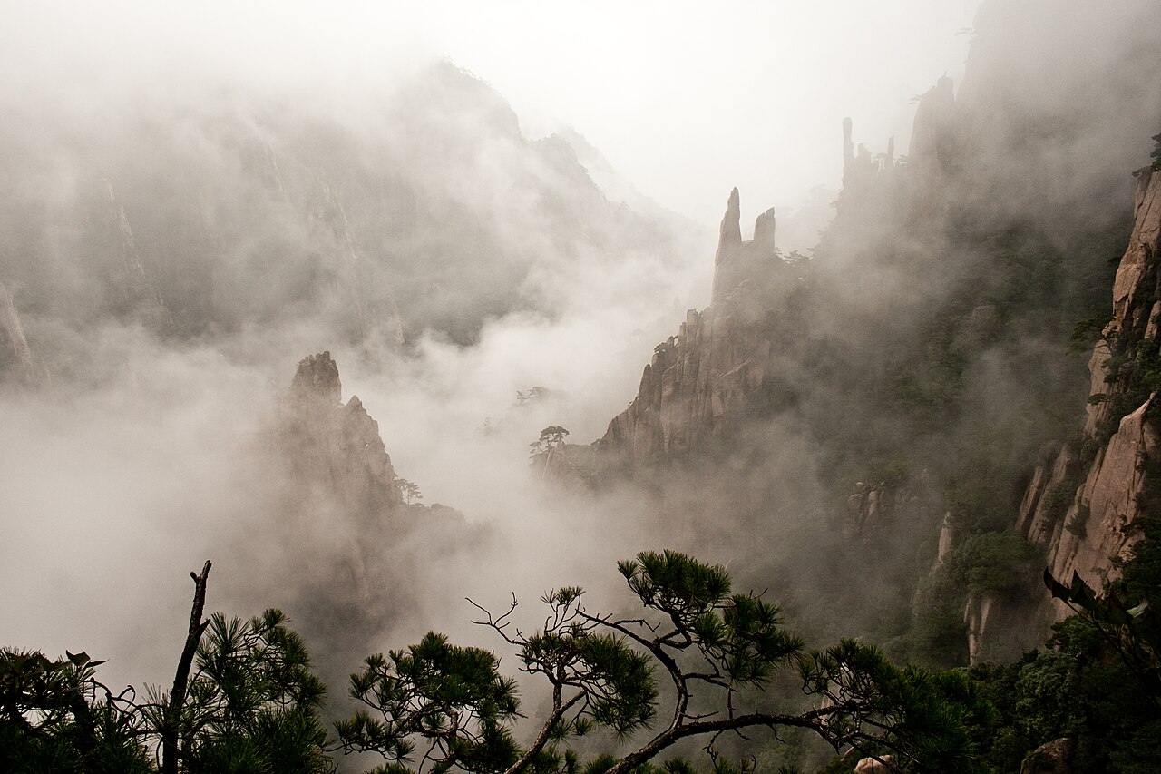 Granite peaks of Huangshan above clouds