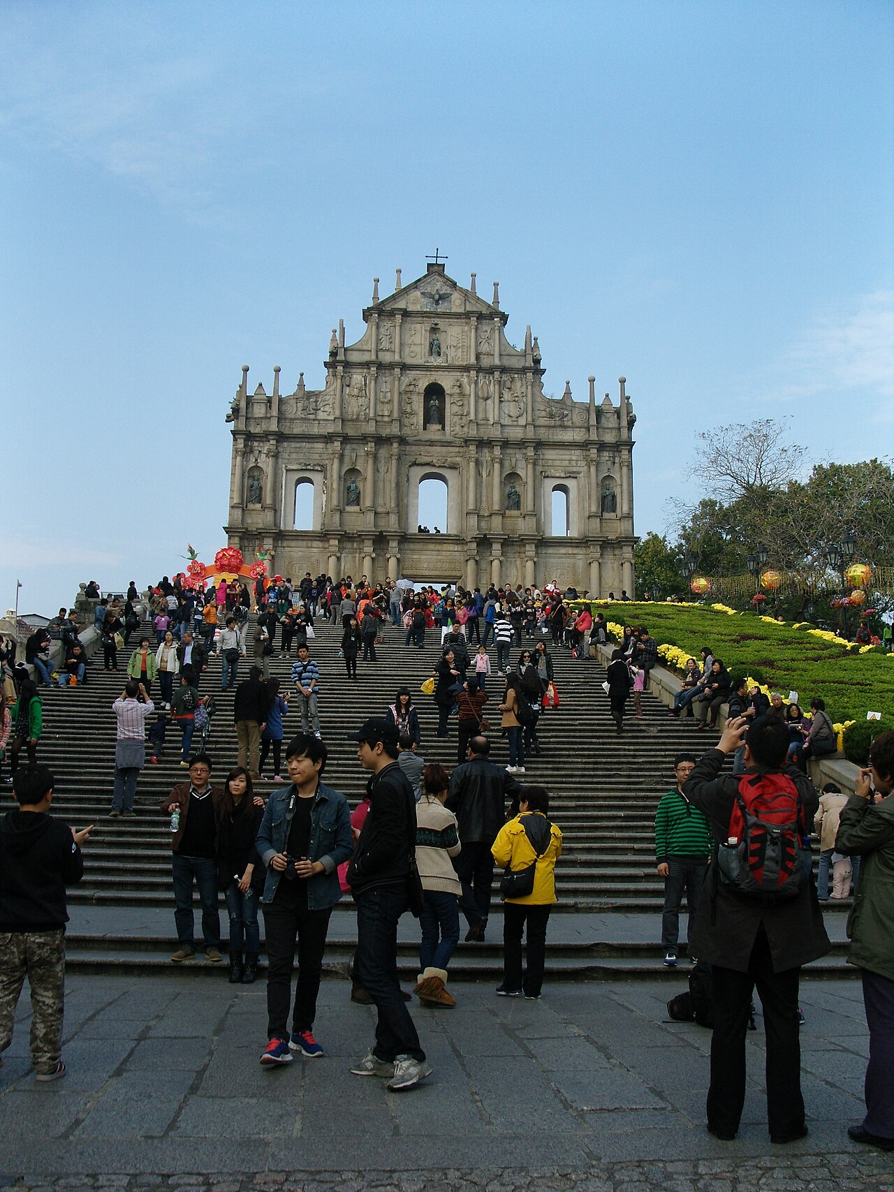 The Ruins of St Paul's: a closer view. The Ruins of St Paul's refer to the facade of what remains of the Church of Mater