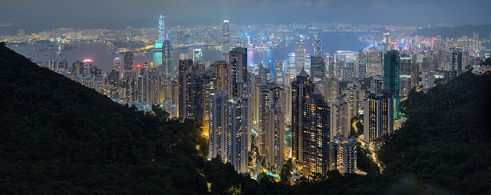 The Hong Kong skyline seen from Victoria Peak