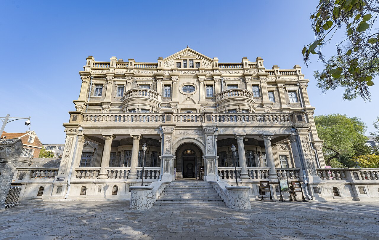 A grand early-20th-century Western-style residence with arched windows inside Marshal Zhang's Mansion.