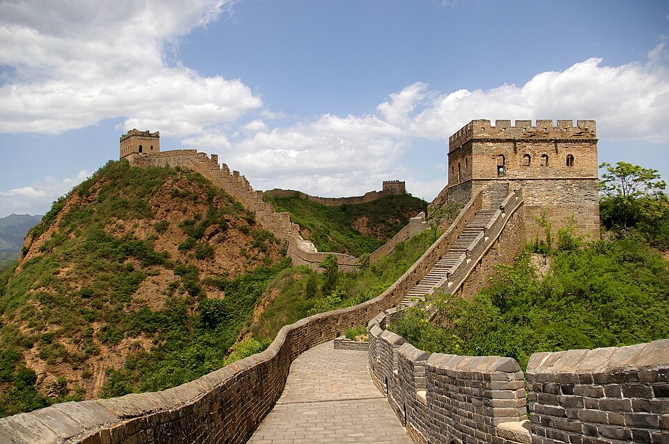 The Great Wall at Jinshanling snaking over green ridges